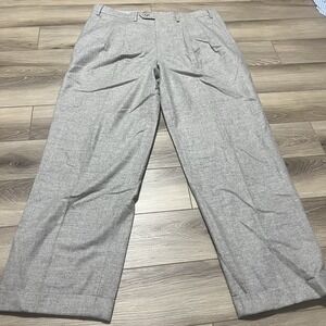 Luciano Barbera Pants Mens 36x30‎ Gray Wool Dress Trousers Made in Italy Classic